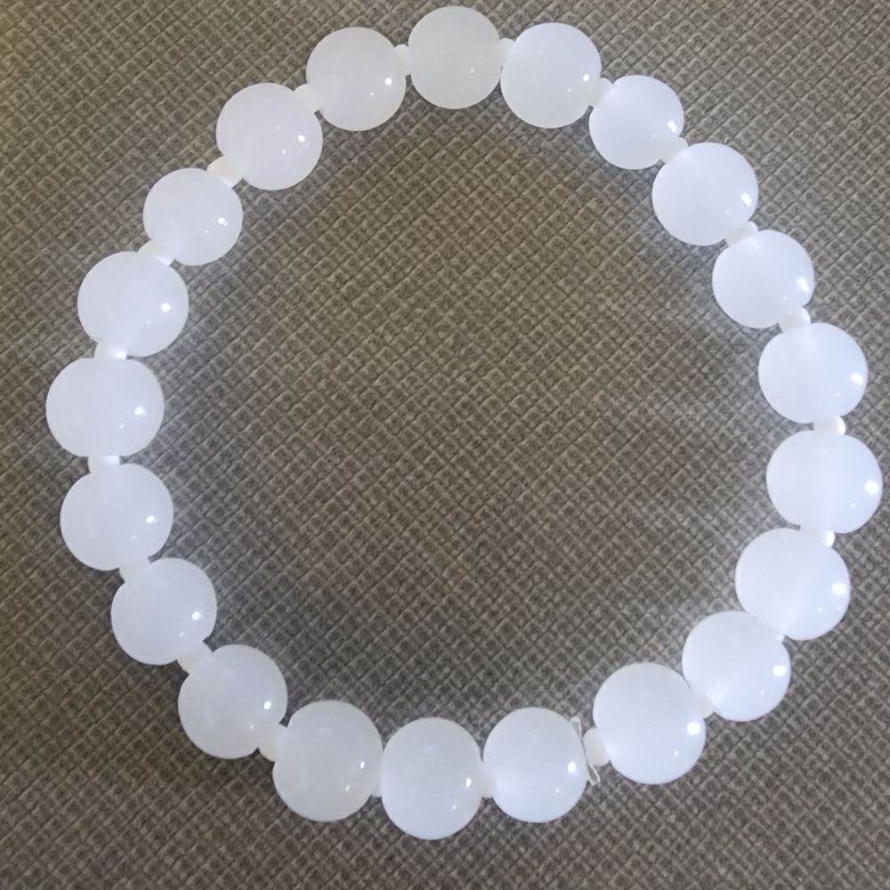 Custom Clear Glass Bead Bracelet 8mm beads